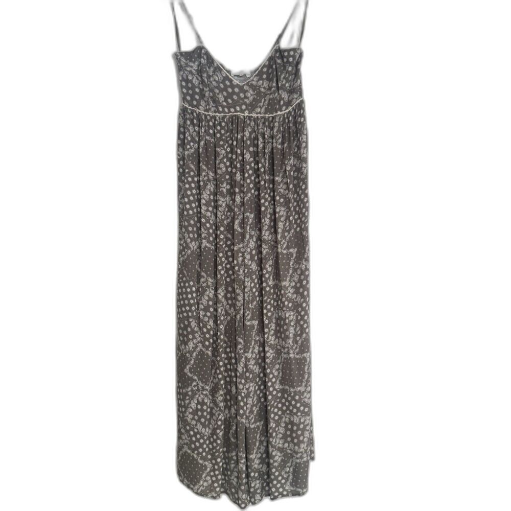 Klesis Printed Sleeveless Jumpsuit Boho Olive Hippie Sz M Wide Relaxed Fit - Picture 12 of 12